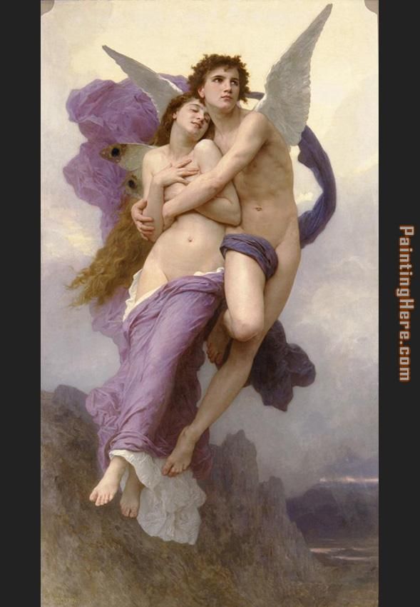 The Rapture of Psyche painting - William Bouguereau The Rapture of Psyche art painting